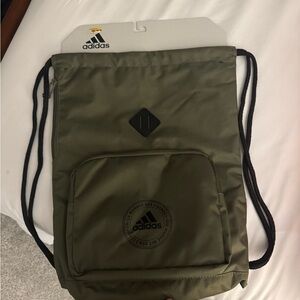 Adidas Khaki Green Drawstring Backpack